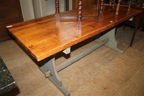 Pine refectory table & painted base